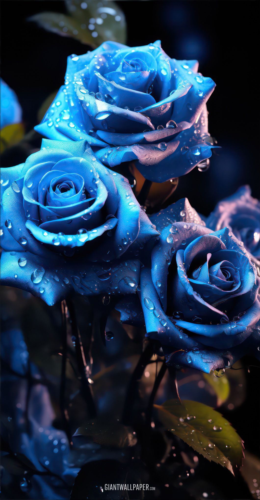 Neon Blue Roses