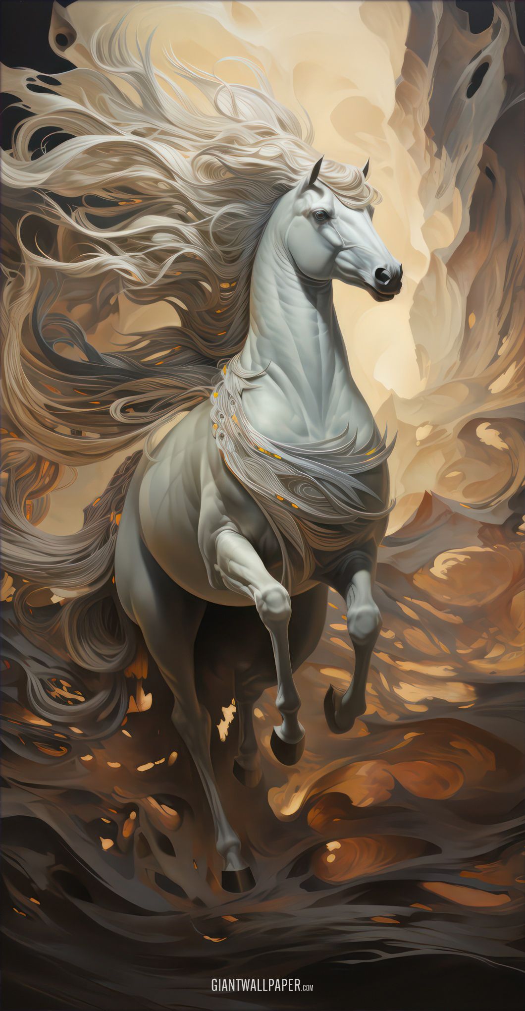 Dancing White Horse