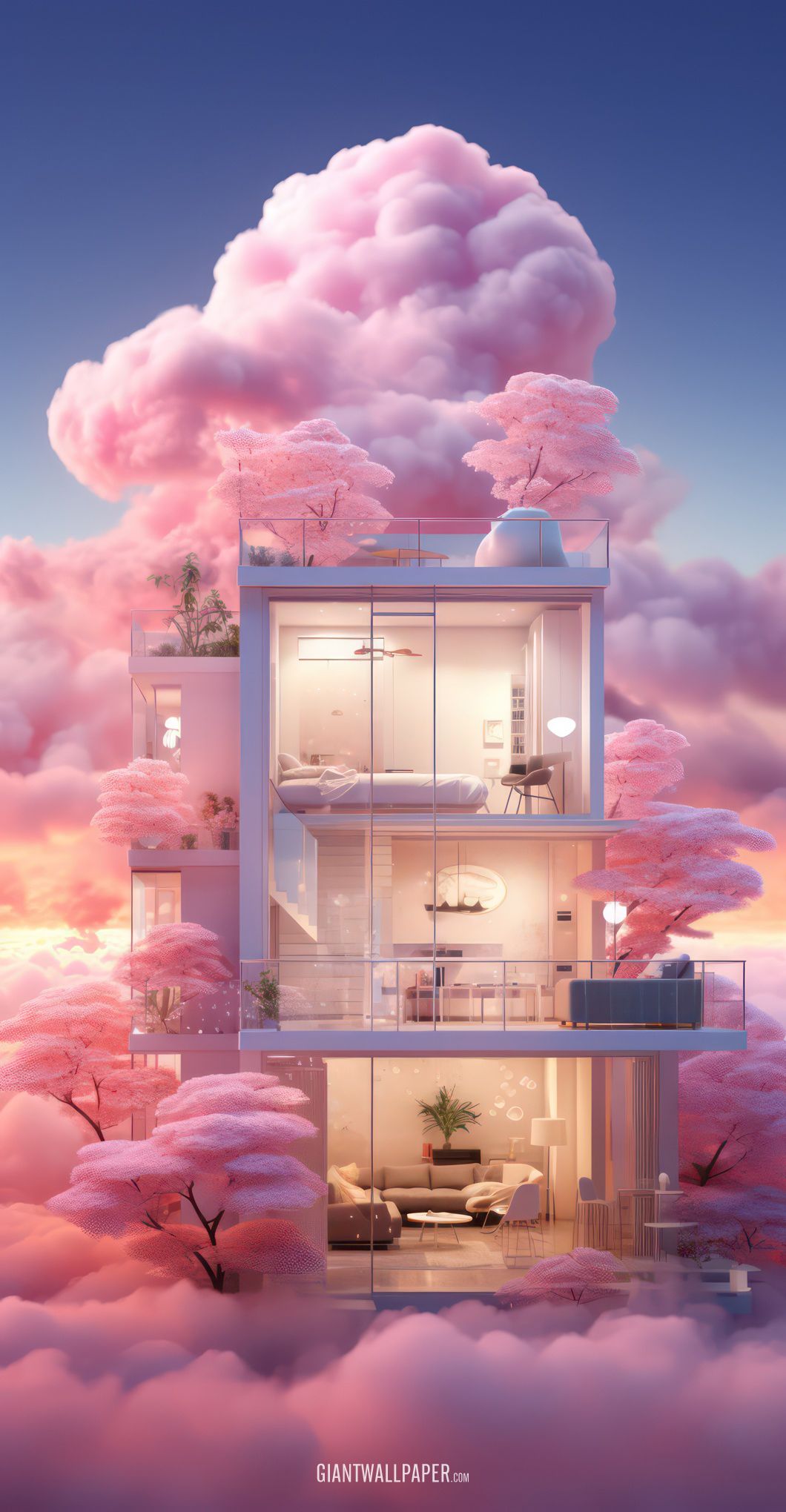 Dream House in Pink Clouds