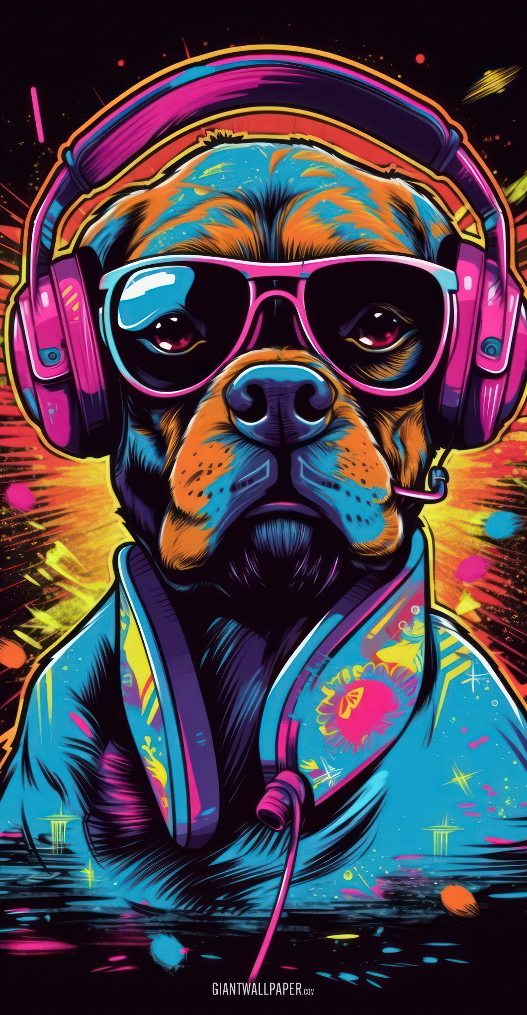 Dog with Headphones