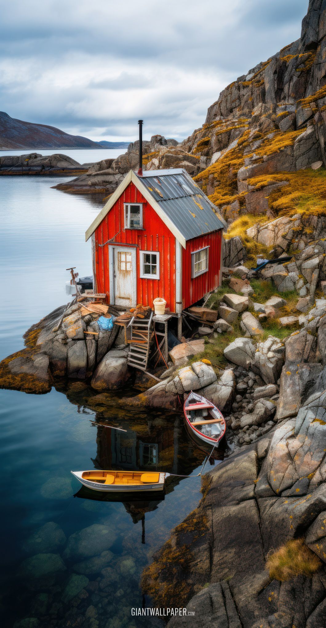 A Red Tiny House in Lofoten Islands