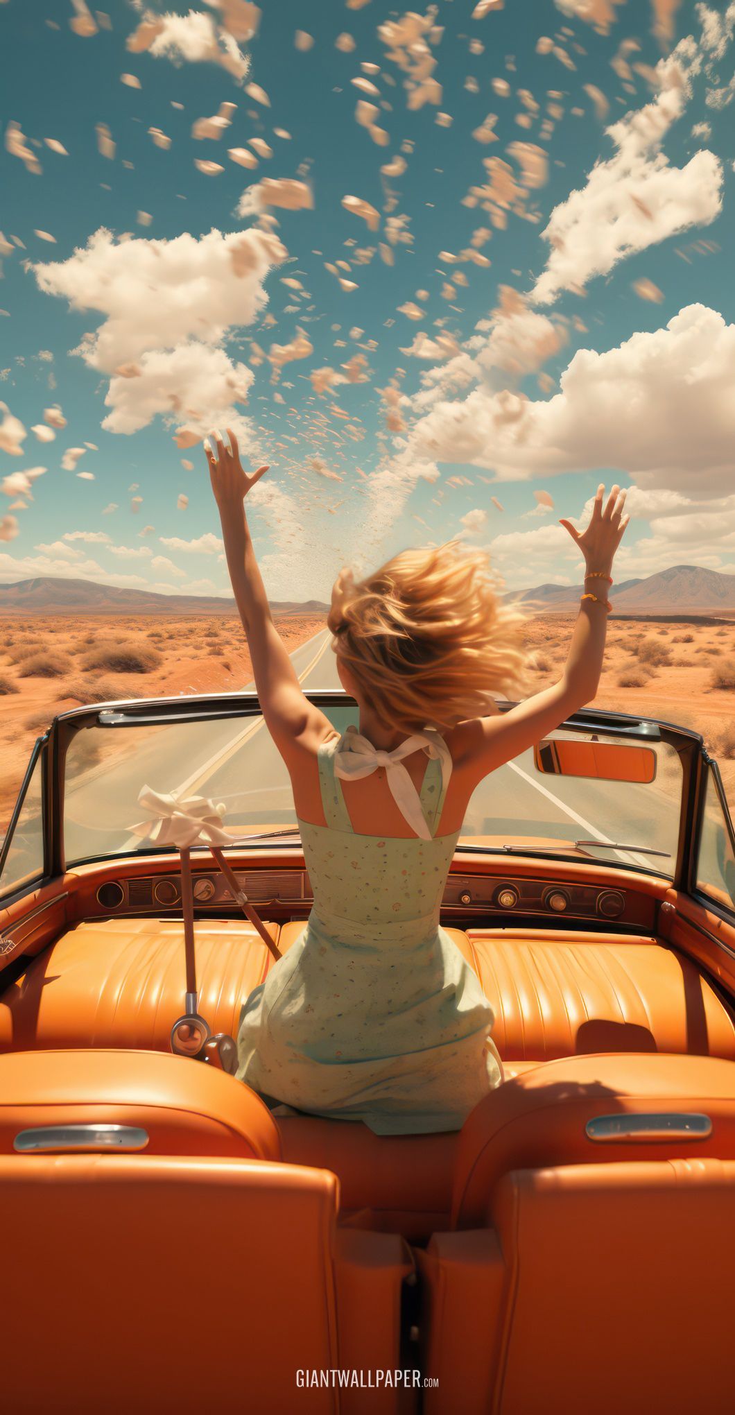 Girl in Convertible Car