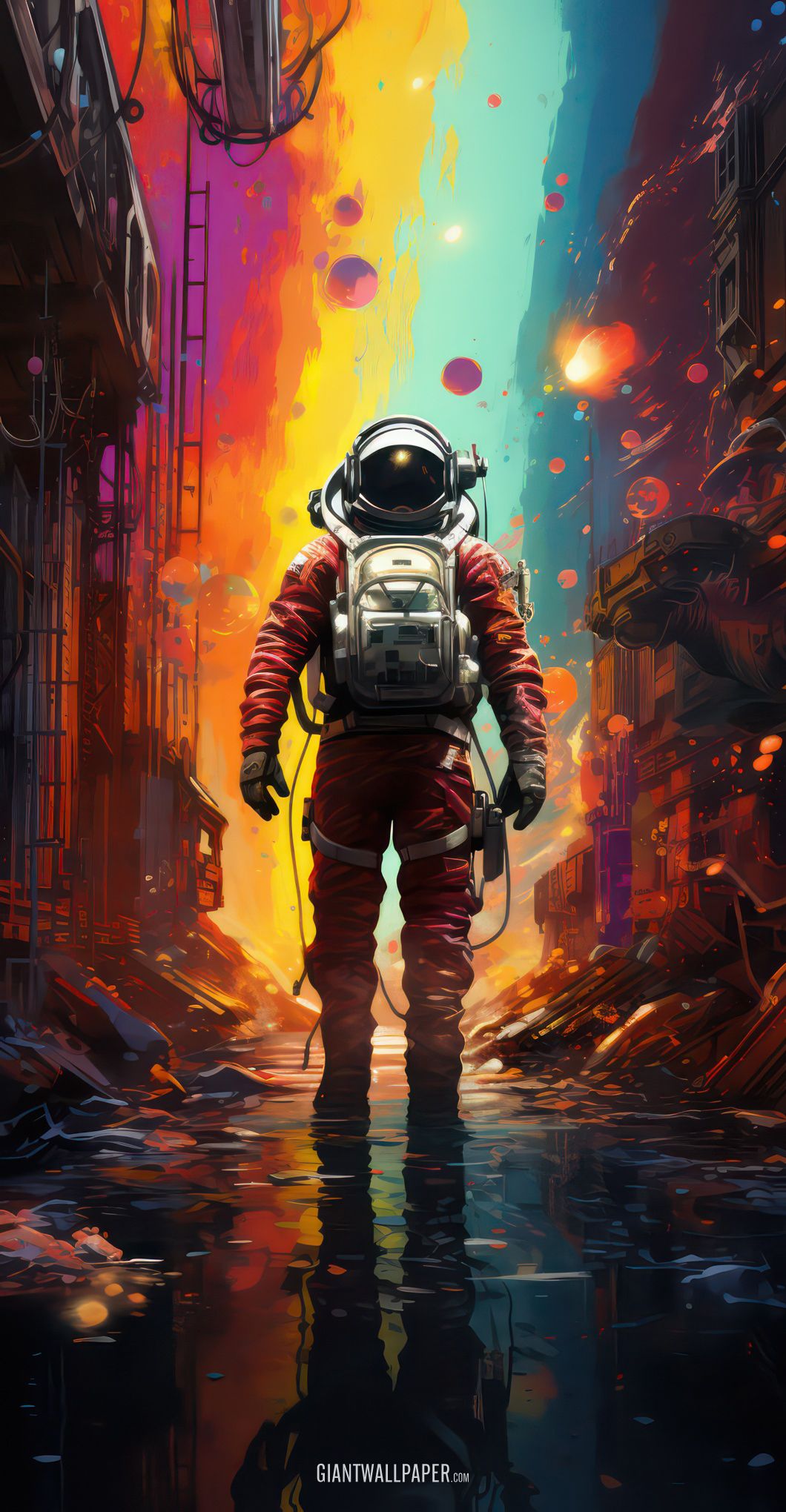 Astronaut in Colorful Planet