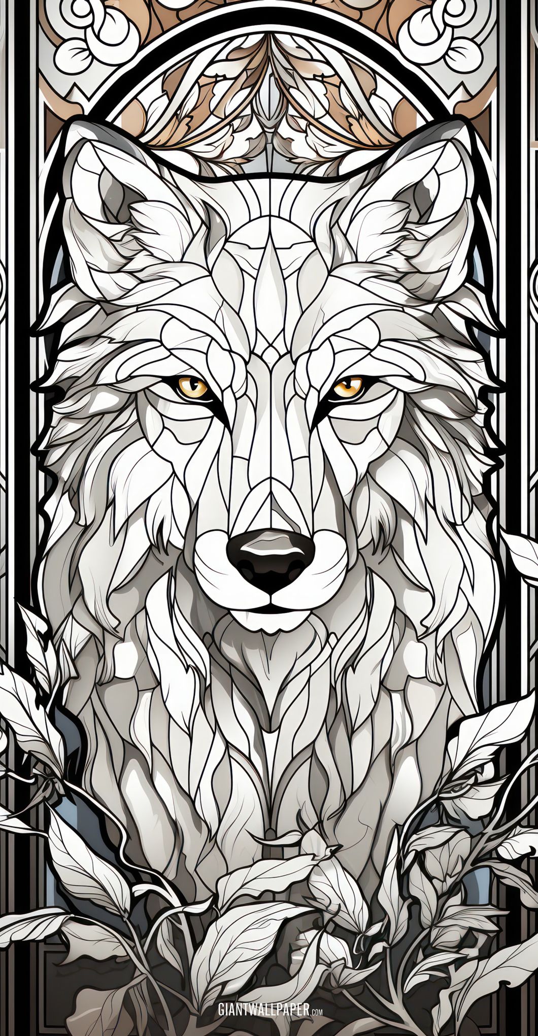 Stained Glass Wolf