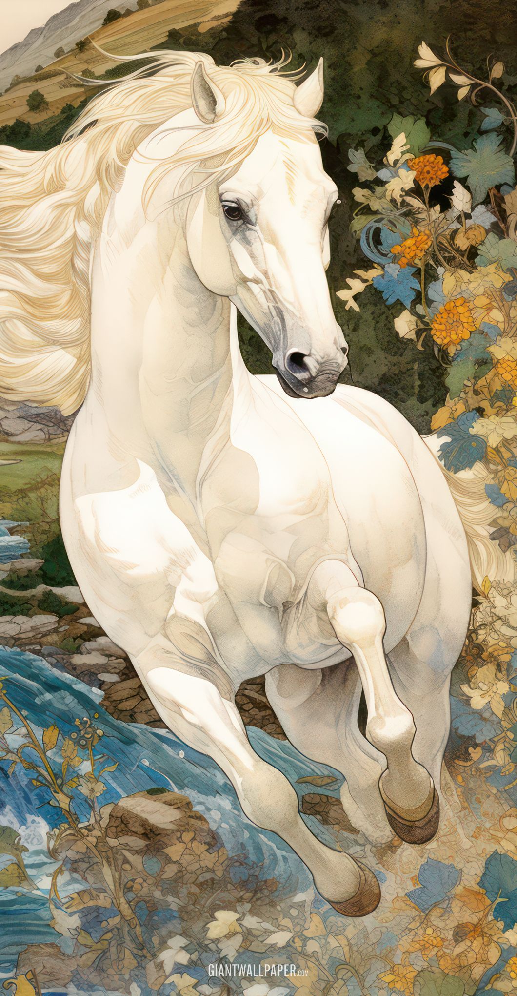 Graceful White Horse