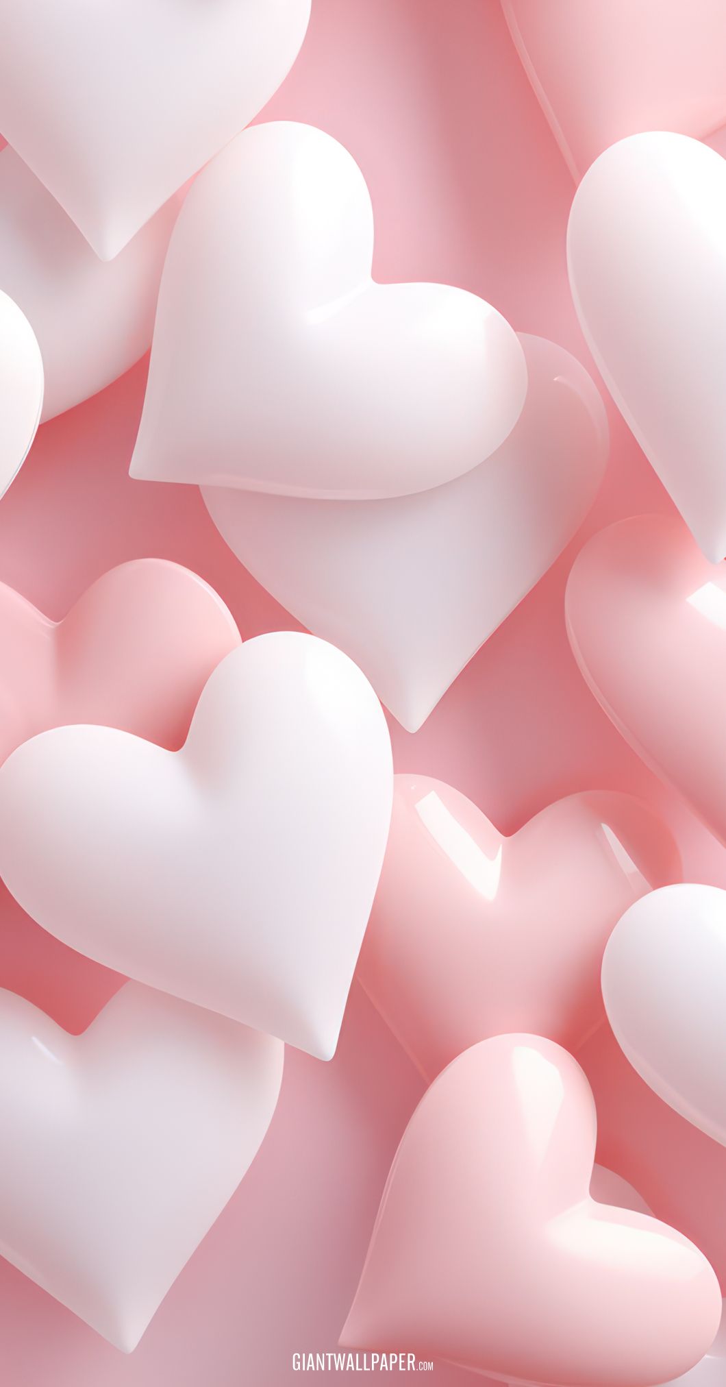 Charming White and Pink Hearts