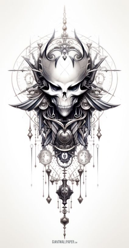 Discover the allure of a striking black and white skull tattoo design. This intricate inked masterpiece captures the timeless symbolism of the skull, making it an inspiration for tattoo enthusiasts and art admirers alike.