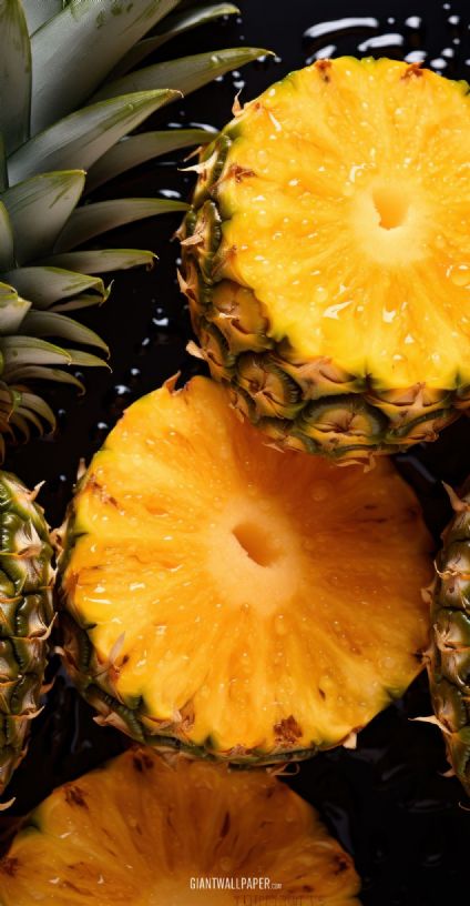 Indulge in the tropical delights of fresh cuts of pineapples. These juicy and succulent pineapple slices offer a burst of flavor and vibrant colors, making them a refreshing and healthy snack option.