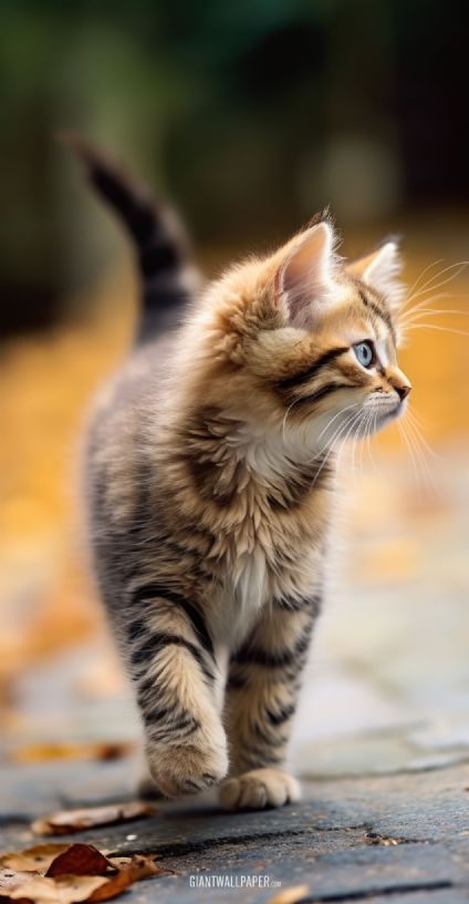 Be enchanted by the graceful stride of a walking cat as it elegantly explores its surroundings. This adorable companion captivates with its elegant posture and curious demeanor, making it a delightful subject for pet photography.