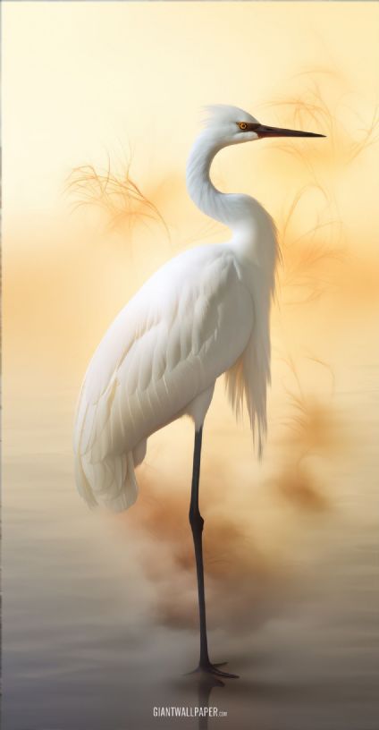 Elegant crane bird standing gracefully