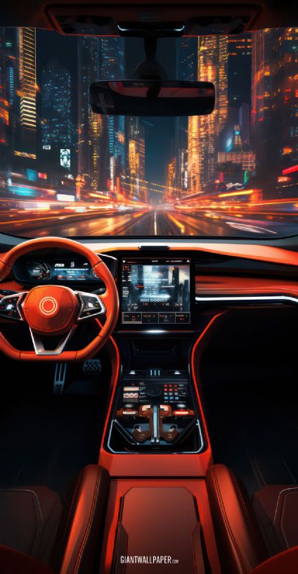 A captivating image showcasing the vibrant red cockpit inside a super car, offering a glimpse into the world of high-performance luxury and cutting-edge automotive design