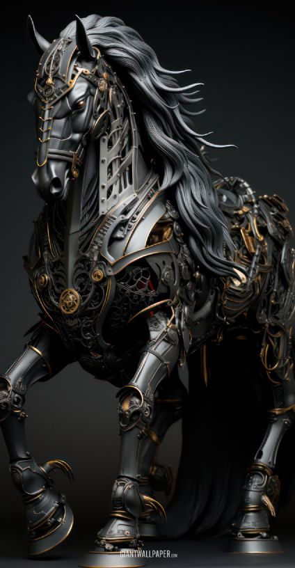 Black Horse, Horse Robot, Animal Robot