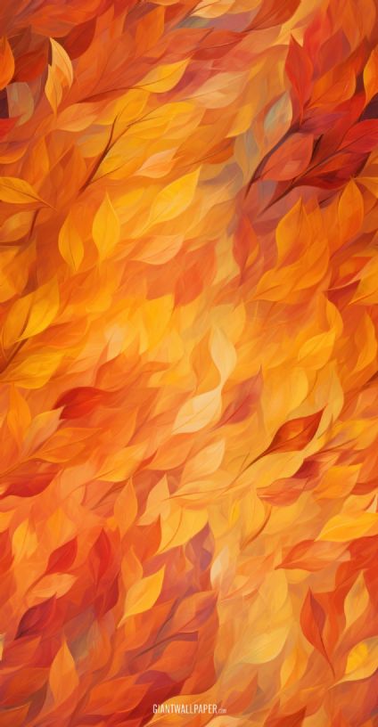 Orange Leaf, Leaves, Pattern