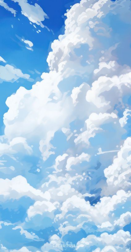 A breathtaking image of big clouds floating in a blue sky, creating majestic skyscapes that evoke a sense of tranquility and natural beauty