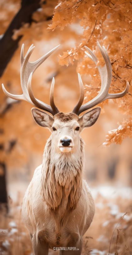 Deer with big horns - a majestic and impressive wildlife sight