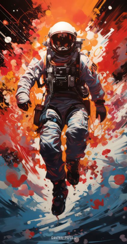 Astronaut floating in the sky - an awe-inspiring and surreal space exploration scene