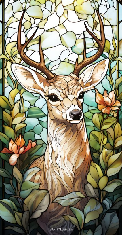 Stained Glass, Deer, Wild