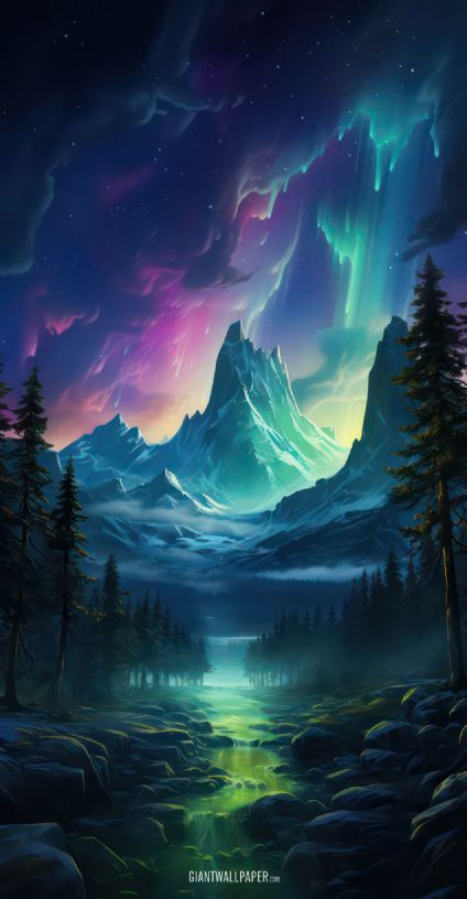 Northern Lights above the mountain