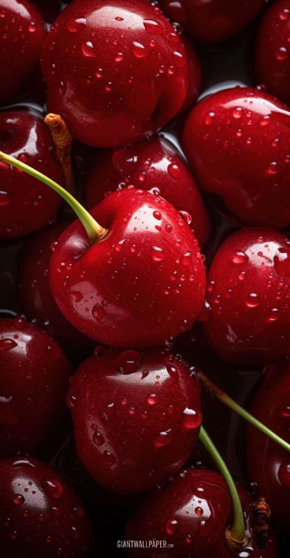 Savor the sweetness of plump red cherries, bursting with juiciness and natural goodness. These succulent and fresh cherries are a delightful choice for healthy snacks and a perfect representation of natures vibrant colors.