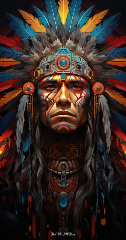 Native American Man, Colorful