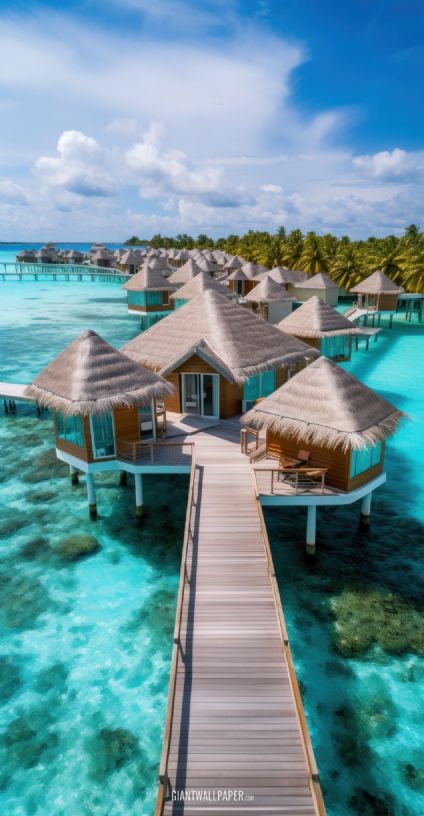 Beautiful Maldives resort with a stunning beachfront view