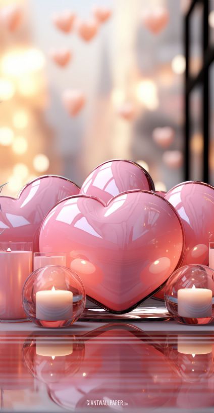 PInk Hearts and Candles