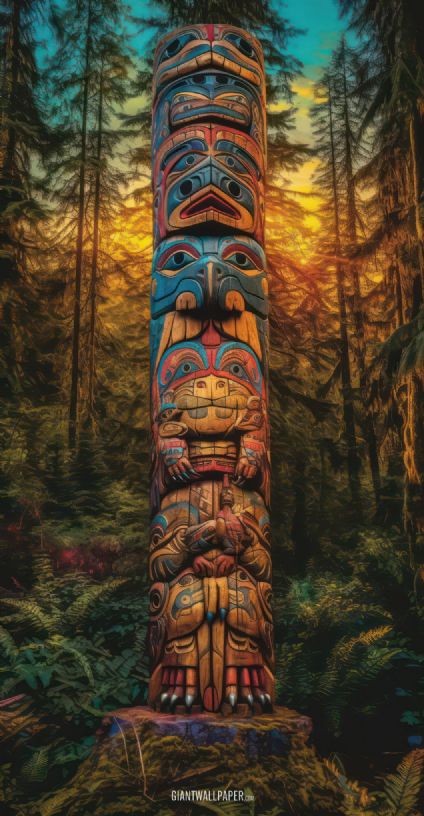 Totem Pole in the Forest