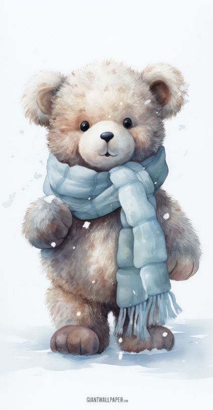 Teddy bear with a blue scarf - a cuddly and charming companion