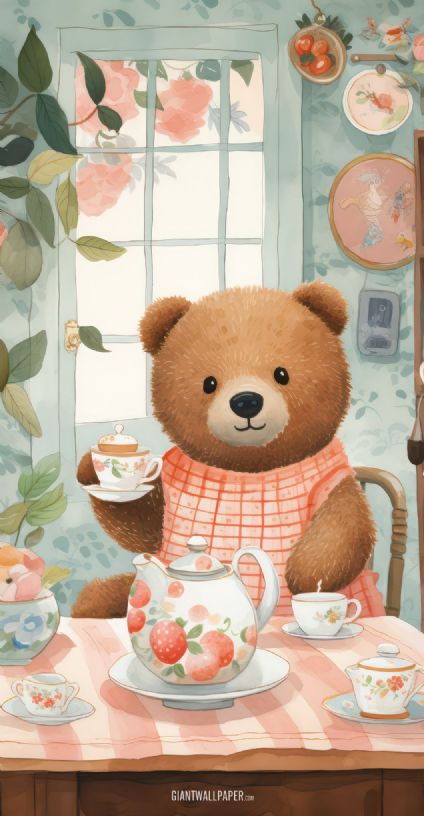 Cute Teddy Bear, Tea