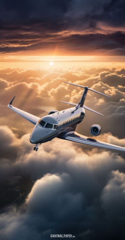 Exquisite image capturing a lavish private jet in flight, epitomizing the pinnacle of luxury travel as it glides through the sky with sophistication.