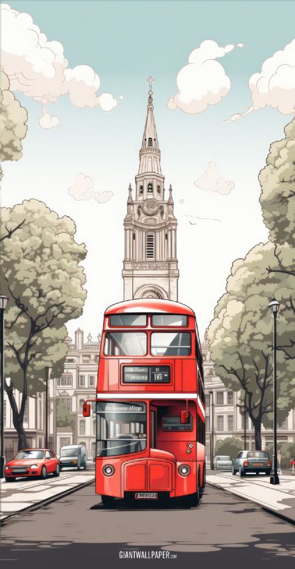 Red Bus in London, England, British