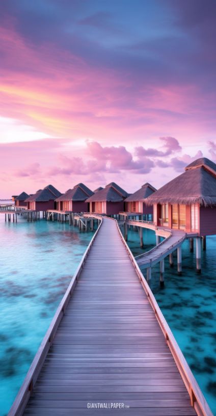 Evening in the Maldives - A breathtaking view of a serene evening on a tropical island in the Maldives