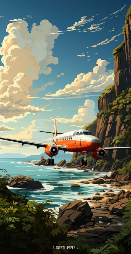 Dream Vacation, Airplane, Shore, Sea, Ocean, Fly