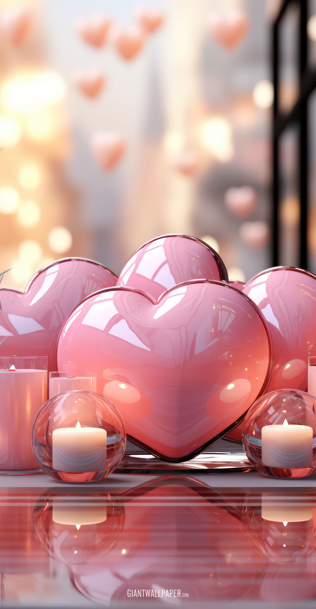 PInk Hearts and Candles