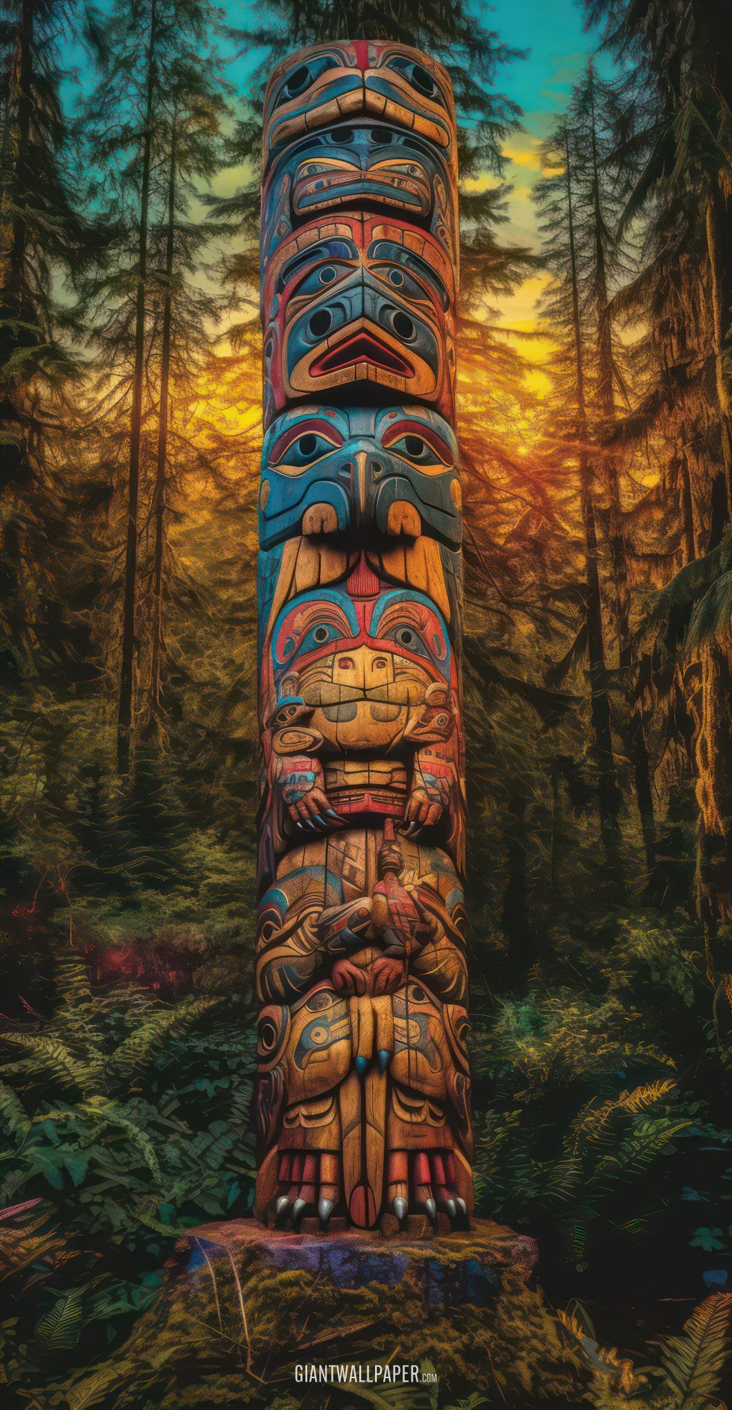 Totem Pole in the Forest